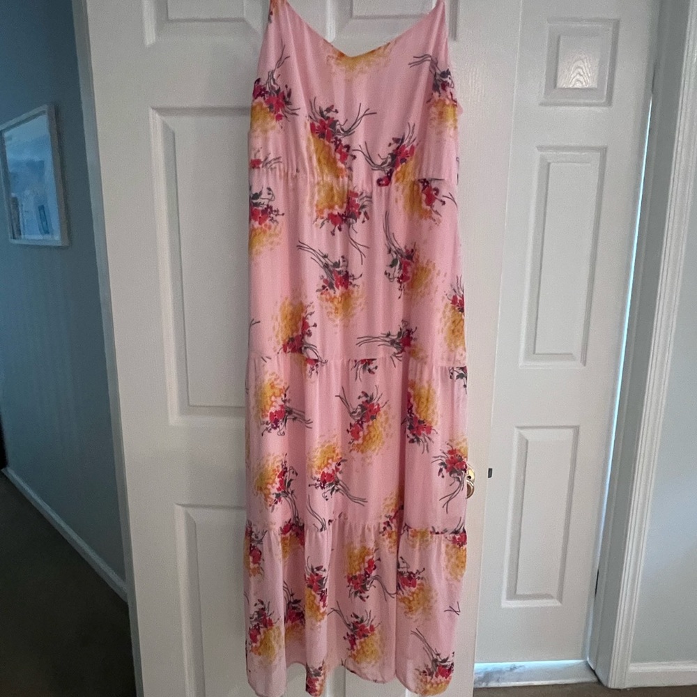 J. Crew Factory Pink Floral Maxi Dress